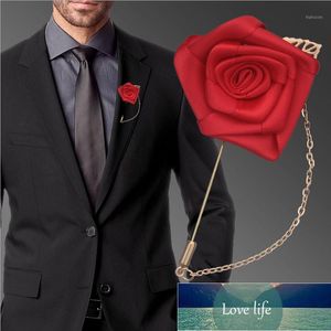 5 adet / grup Düğün Damat Groomsman Boutonniere Parti Balo Best Adam Korsaj El Yapımı Şerit Gül Çiçekler Erkekler Suit Broş Flower1 Fabrika Fiyat Uzman Tasarım