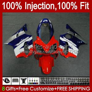 Injektionsformkropp för Honda CBR 600 F4 FS CC 600F4 600CC 1999-2000 Rödblå vit karosseri 54no.27 100% passform CBR600F4 CBR600 F4 99 00 CBR600FS 1999 2000 OEM Fairing Kit