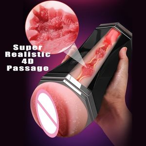 sex toy massager Automatic Male Masturbator Dual Channel Blowjob Pussy Sucking Realistic Vagina Machine Aircraft Cup Oral Sex Toys For Men