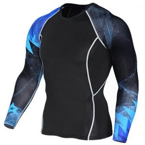 Running koszulki 2021 Letni jesienne rajstopy męskie rajstopy długie rękawy TEES MĘŻCZYZNA Koszula kompresyjna Fitness Szybkie suszenie sport t