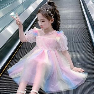 Girl Birthday Sequin Dress Pastel Tulle Rainbow for Teen s Prom es Sparkle Teenage 210529