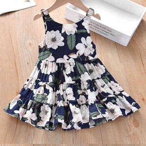 Le ragazze vestono l'estate versione coreana Abbigliamento per bambini Floral Princess Baby Kids 210515