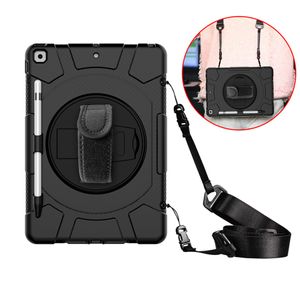 3 W 1 Tablet Case dla iPada 10.2 9.7 AIR2 IPAD5 IPAD6 IPAD7 Powietrze Przenośne Odporne na wstrząsy Kickstand Silikonowa pokrywa PC z rąk