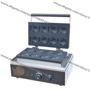 Commercial Use Nonstick 110v 220v Electric 8pcs Mini Fish Waffle Japanese Taiyaki Iron Baker Machine Maker Mold Plate