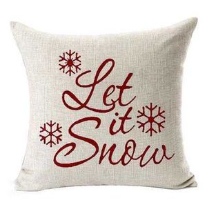Fodere per cuscini con fiocchi di neve di Natale 45 * 45 cm Lino Capodanno Divano di casa Federa per cuscini Decorazioni natalizie Copricuscino per feste