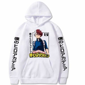 Anime My Hero Academia Togoroki Hoodie Hip Hop Casual Loose Drukuj Streetwear Unisex Y0804