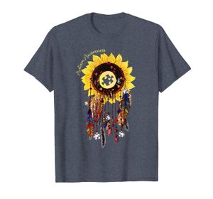 Sunflower Dreamcatcher Аутизм Осознание футболки
