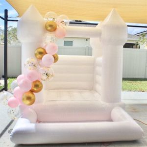 Anpassad PVC Kids Trampoline Toddler Bounce House With Ball Pool Pit Mini Uppblåsbar Bouncer Castle Hoppar för barn Moonwalk Party Celebration