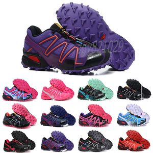 Hız Çapraz 3 CS III Atletik Koşu Ayakkabıları Kadın Siyah Pembe Gümüş Kırmızı Mavi Açık SpeedCross 3s Yürüyüş Bayan Spor Sneakers Boyut 36-41 xc3