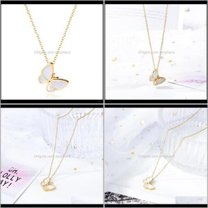 Necklaces & Pendants Jewelry Drop Delivery 2021 Korean-Style Butterfly Womens Clavicle Chain Non-Mainstream Design Pendant Elegant Simple Sta