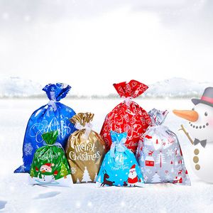 Saco de doces clássico sacos de presente de Natal cordão Papai Noel atacado em estoque