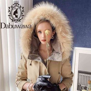 Dabuwawa Fashionable Down Coat Jacket Kvinnors Hooded Warm Parkas Coat Hight Kvalitet Kvinna Vintersamling DT1DPK012 210520