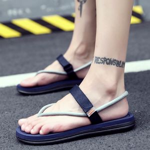 Autentiska sommar sandaler män strand flip flops svart brun grå mode casual utomhus promenader