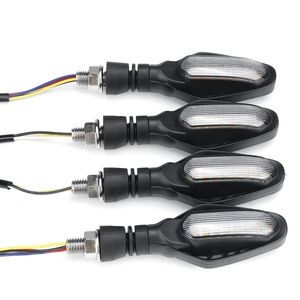 4PCS 12V 300LM Motorcykel LED Turn Signaler Flödande Lampor Blinker Indikatorer Dagtid Löpande Broms Ljus Universal- Svart