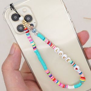 6mm Soft Ceramic Phone Lanyard Straps Bohemian Ethnic Letter Mobile-phone Accessories Chain Wholesale