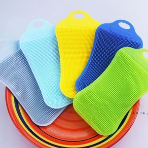 Silicone Sponge Dish Sponges Dishes Washing Double Sided Brushes Kitchen Gadgets Brush Accessories RRA10216