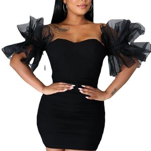 Urodziny stroje dla kobiet Sukienki Letni wieczór Party i Klub Sheer Mesh Patchwork Bodycon Sexy Dress Free 210525