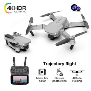 E88 Pro Mini drone com grande angular HD 4K 1080p Dual Câmera de Altura Hold WiFi RC Dobrável Quadcopter Dron Gift Brinquedo