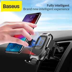 Baseus Wireless per i Xs Max Xr X Samsung S10 S9 Caricabatterie Android Supporto per telefono per auto con ricarica rapida Wirless