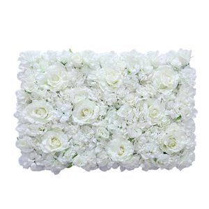 2021 40x60cm artificial flor de seda painel de parede branco flores hydrangea decoração casamento festa de casamento decoração 12 pcs / lote