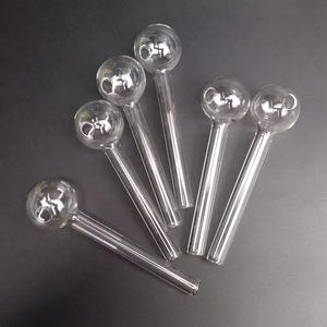 4.1 inch Long Clear Glass Pipe 105mm Length Oil Nail Burning Jumbo Pipes Pyrex Glass Burner Concentrate 10.5cm Thick Transparent durable Smoking Tubes for smokers