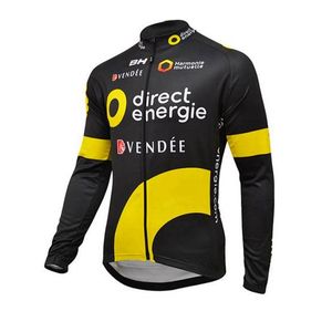 Maglia da ciclismo Pro Team Direct Energie Manica lunga da uomo quick dry Uniforme sportiva Camicie da mountain bike Top da bicicletta Abbigliamento da corsa Abbigliamento sportivo da esterno Y21042402