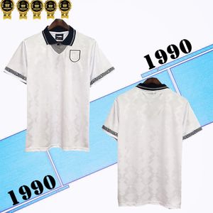 Velvet Name 1990 Retro soccer jersey Home White SHEARER SHERINGHAM BECKHAM Men OWEN SCHOLES 90 Classic Football Shirt