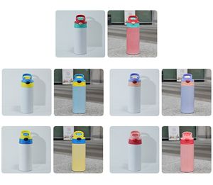 UV Color Changing Bottle 12oz Sublimation Straight Kids Sippy Cups Stainless Steel Double Wall Insulated Vacuum Heat Transfer Printing Light Sensing Leo DHL