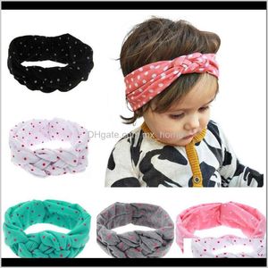 Großhandel Dot Stirnbänder für Mädchen Multi Color Baby Boutique Bögen chinesische geknotete Kinderbänder 12Fzz U92S7