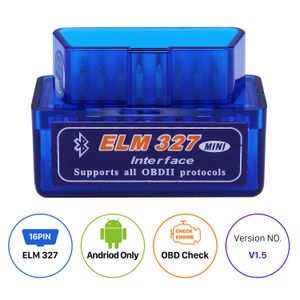 Super Mini V1.5 ELM327 OBD OBD2 Bluetooth-Schnittstelle Auto-Autoscanner-Diagnosetool für Aftermarket-Radio