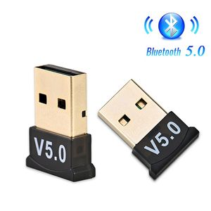 200pcsdhlワイヤレスBluetooth 5.0 USBオーディオアダプタラップトップブラックレシーバートランスミッタV5.0アダプタプラスチックカード包装付き