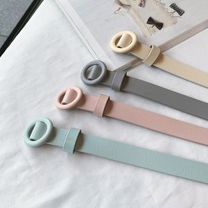 Cinture Donna Primavera Estate Colorata 2021 Designer Breve Cintura in pelle per Jeans eleganti Cintura Blu Rosa Verde Nero