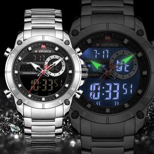 NAVIFORCE Watches for Men Top Luxury Brand Fashion Sport Mens Watch Stainless Steel Waterproof Quartz Wristwatch Male Clock 210517