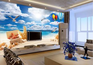 Custom wallpaper for walls 3 d Beach starfish cloud wallpapers living Bedroom meeting room Hotel