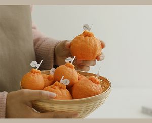 오렌지 촛불 홈 장식 생일 장식 콩 왁스 향기로운 촛불 웨딩 장식 사진 1pc