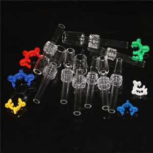 Smoking Domeless Nails Quartz Tips mit Plastic Keck Clips 10mm 14mm 18mm Joint Real Banger Nail For Nektar 19mm