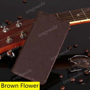 Fashion Designer Brown Flower Wallet Phone Cases for iPhone 14 14pro 14plus 13 13pro 12 12pro 11 pro max Xs XR Xsmax Leather Card Pocket Luxury Cellphone Cover