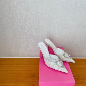 Abito Cenerentola scarpe singole di lusso a punta pantofole da sposa luminose tacchi alti sottili 9 cm amore sexy temperamento elegante taglia 35-41