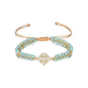 Hot Selling New Style 7 Chakras Turquoise Double Layer Bracelet for Women in Stock