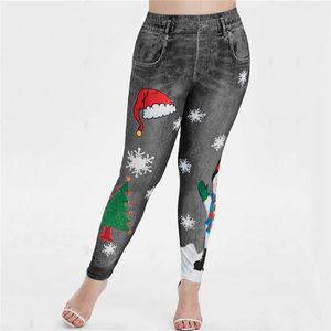 Christmas legging digital cópia estiramento fitness lápis calças mulheres treino leggins moda sexy elástico alta cintura push up feminino capris