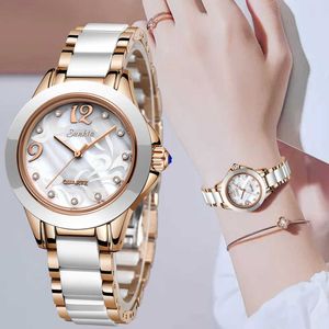 Sunkta Luksusowy Kryształ Zegarek Kobiety Prezent Wodoodporna Rose Gold Ladies Wrist Watches Top Marka Bransoletka Zegar Relogio Feminin 210616