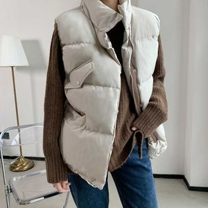 Kamizelka Kurtka Jesień Bawełna Koreański Styl Luźny Krótki Krótki Cotton-Wyściełane Waistcoat 1501 210607