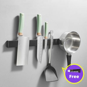 Professional Magnetic Knife Holder Wall MountPunch-free 304 Stainless Steel Strong Magnetic Knife Stand Kitchen Accessories