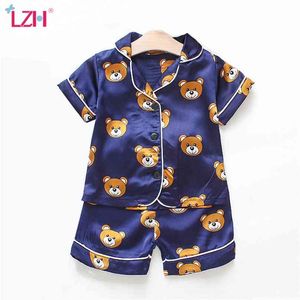 Flickor Pyjamas Set Barn Sleepwear Outfits Sommar Höst Toddler Långärmad Pijamas för pojkar kostym Barnkläder 210729