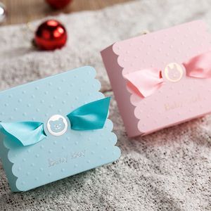 European Baby Boy Girl Party Angel Candy Boxes Baby Shower Favors Baby Birthday Party Sweet Box Chocolate Bag Box 210724
