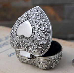 48pcs Heart Love Jewelry Box Antique Alloy Case Ring Earring Necklace Storage Holder European Jewelry-Box SN3096