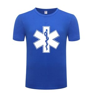 EMT Acil Teknisyen Erkek Erkekler T Gömlek Tshirt Kısa Kollu O Boyun Pamuk Rahat T-Shirt Top Tee 210706