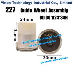 D30xd24x34Hmm 227 Beijing DM-CUT Guide Pulley Roller Assembly Set Parts, Guide's Diameter 30mm, Roller's Diam. 24mm, Height 34mm used for CNC Wire Cut EDM Machines