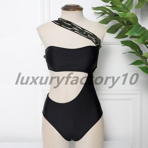 Sexy one shoulder 1-piece swimsuit 2021 elastic band tube top pen back slim patchwork tights swimsuits