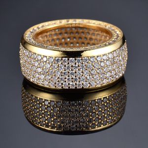 Bling Band Rings Rock Punk Hip Hop Ring Brass Pave CZ Stone Cubic Zirconia Luxury Rapper Jewelry for Men Women New Fashion Charm Iced Out Night Club Party Gifts